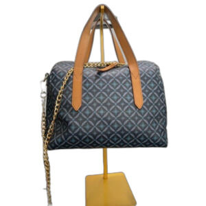 Fossil Blue and Brown Sydney Satchel with After Market Crossbody Shoulder Strap